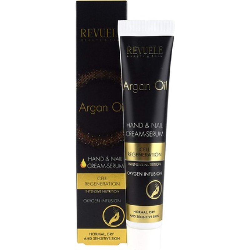 Revuele Argan Oil Hand and Nail Cream-Serum Oxygen Infusion for Normal, Dry and Sensitive Skin