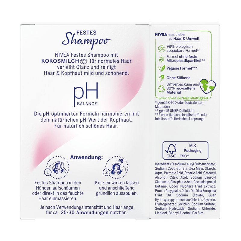 Nivea pH Balanced Solid Shampoo 75g