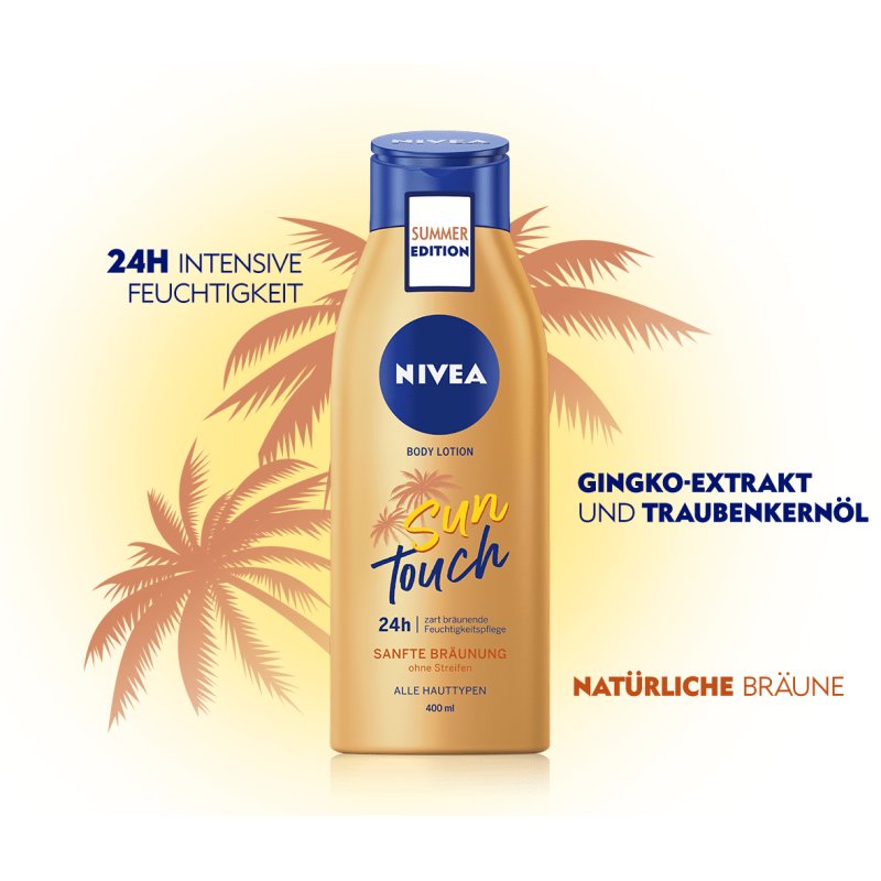 Nivea Sun Touch Body Lotion 400ml Gentle Tanning Effect Without Streaks