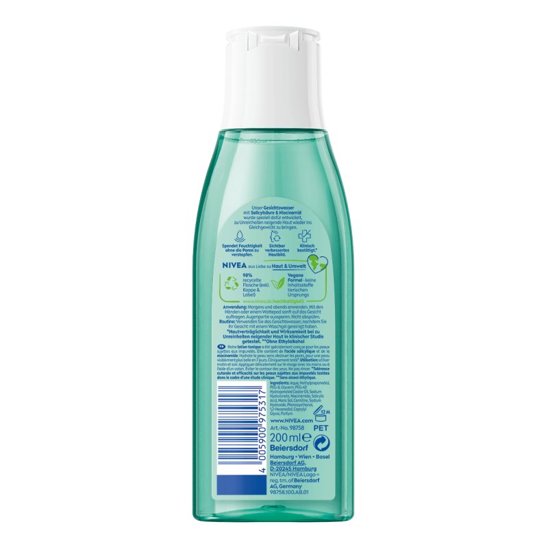 NIVEA Derma Skin Clear Cleansing tonic Unisex 200 ml