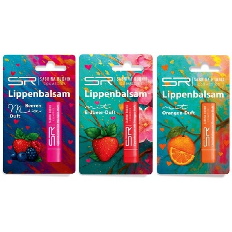 Sabrina Lip Balm With Fruit Flavour 3 Assorted 45 Grams