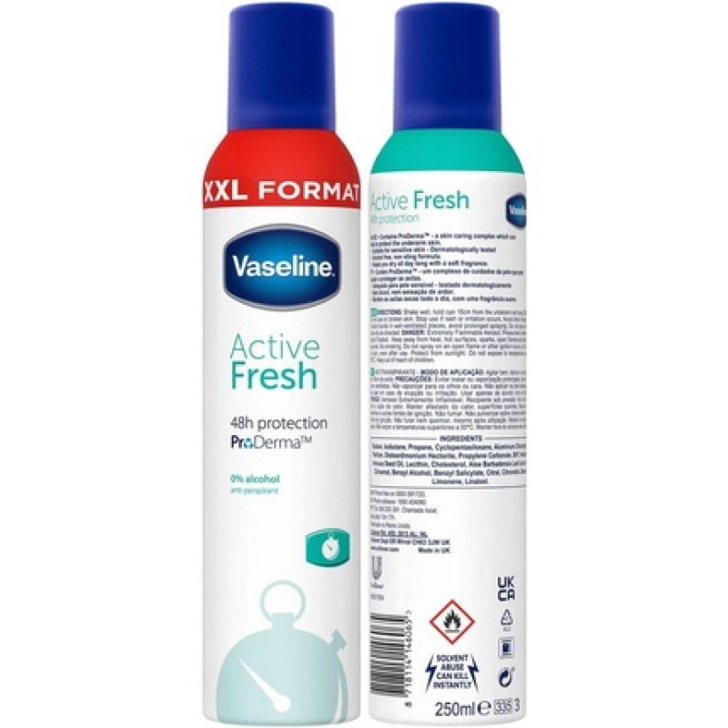 Vaseline Active Fresh ProDerma Anti-Perspirant Deodorant Spray 250ml