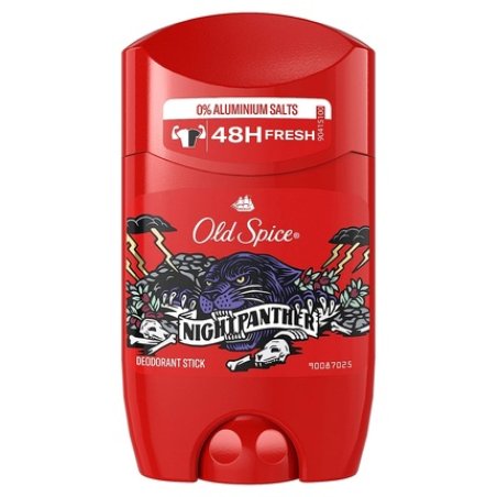 Old Spice Night Panther Deodorant Stick for Men 50ml 48h Freshness 0% Aluminum Salts No White Residue and Yellow Stains