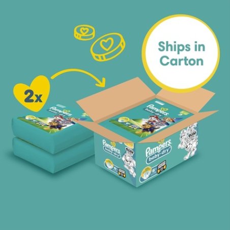 Pampers Babydry Paw Patrol Edition Size 6 164 Nappies 13kg 18kg With A Stop & Protect Pocket To Help Prevent Leaks At