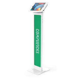 Compulocks iPad 10.2" Space Enclosure Brandable Floor Stand White