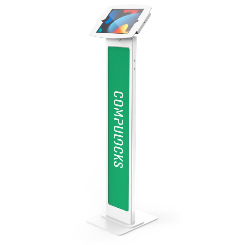 IPAD 10.2IN SPACE ENCLOSURE BRANDABLE FLOOR STAND - WHITE