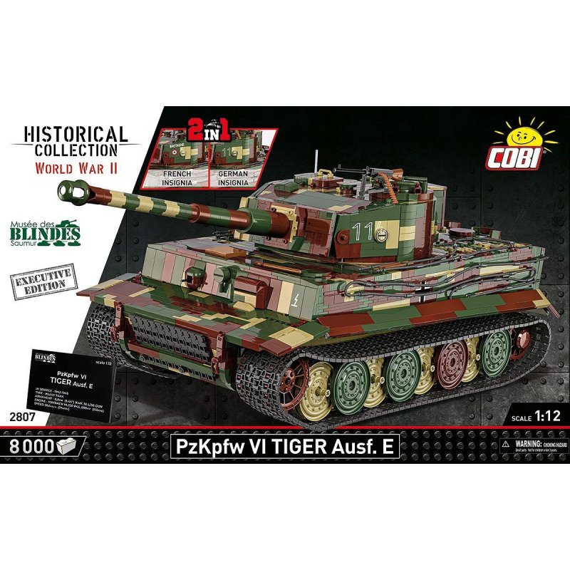 8000 PCS HC WWII /2807/Pz.Kpfw. VI TIGER 2 in 1 1:12
