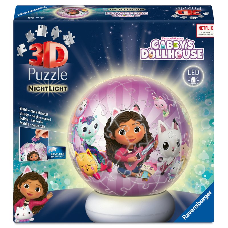 Ravensburger - Puzzle-Ball Nightlight Gabby's Dollhouse 72p (12008059)