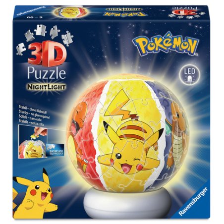 Ravensburger - Puzzle-Ball Nightlight Pokémon 72p (12008053)