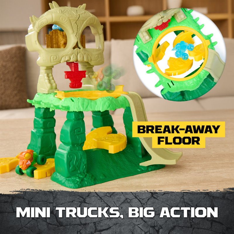 Monster Jam Mini Jams, Crash & Crumble Skull Escape Playset , 2 Exclusive Die-Cast El Toro Loco and Dragon Monster