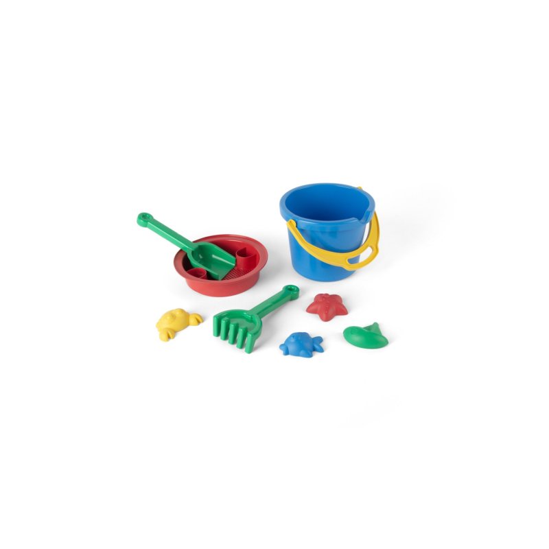 Dantoy - Classic Recycled blue bucket set in net (1433)