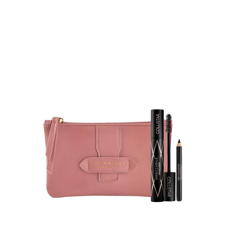 Set Collistar Unbox Your Glam Impeccabile Mascara 14ml Mini Eye Pencil 0,8g Cosmetics Bag