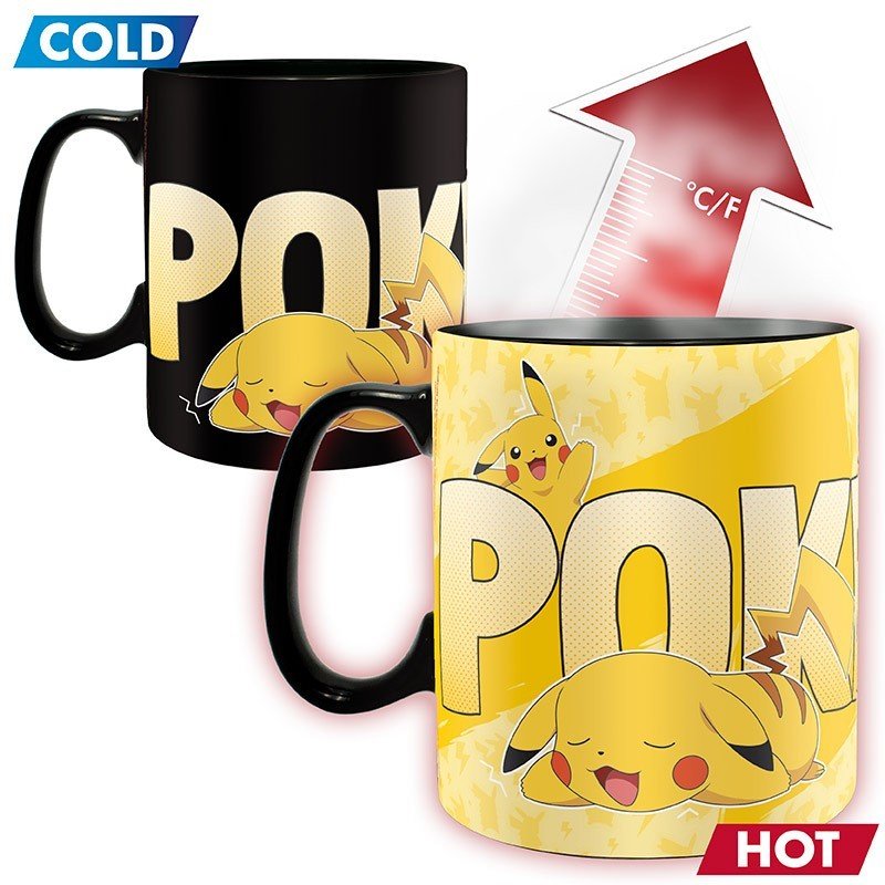 Pokemon gift set: large glass, heat change mug, notebook -Pikachu / Zestaw prezentowy Pokemon: szklanka, kubek