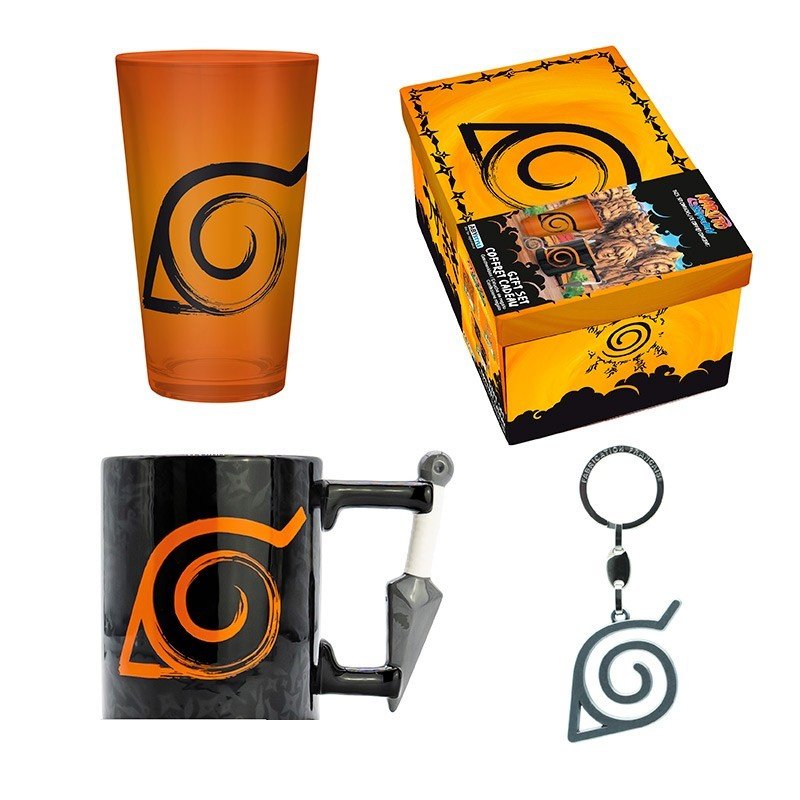 ABYstyle Naruto Gift Pack Konoha cup Black, Yellow Universal 3 pc(s)