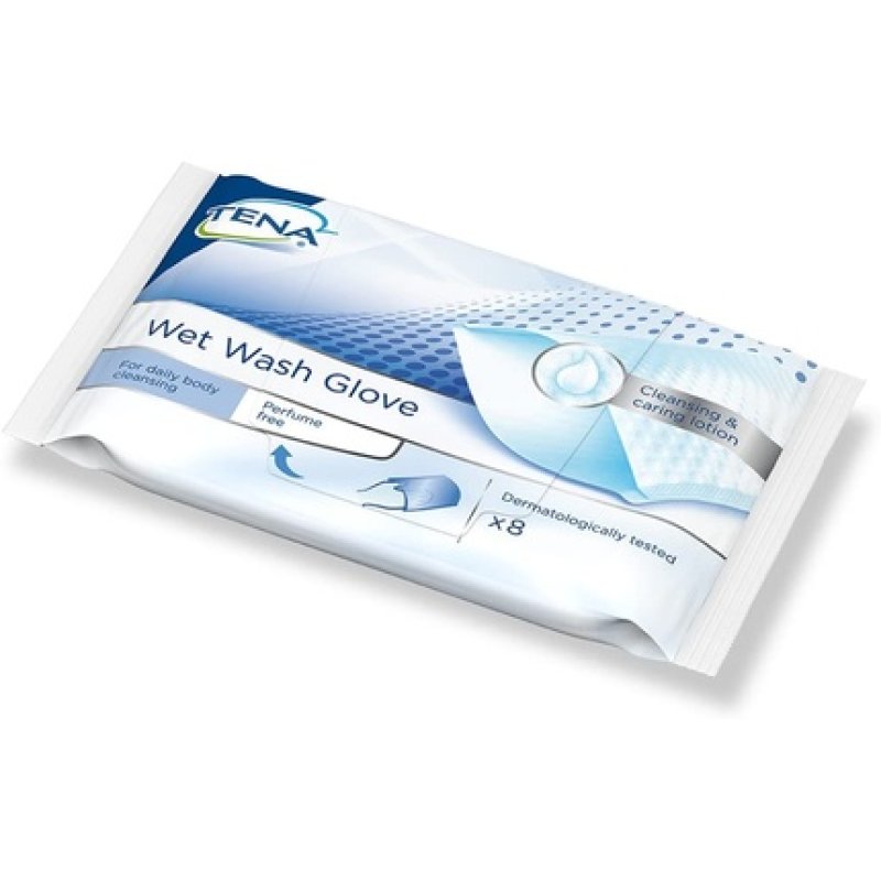 TENA Wet Wash Gloves Fragrance-Free 5 Gloves