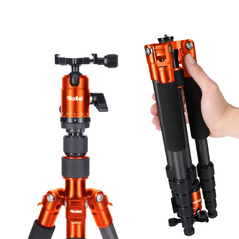 Rollei Compact Traveler No. 1 Carbon tripod Digital/film cameras 3 leg(s) Black, Orange