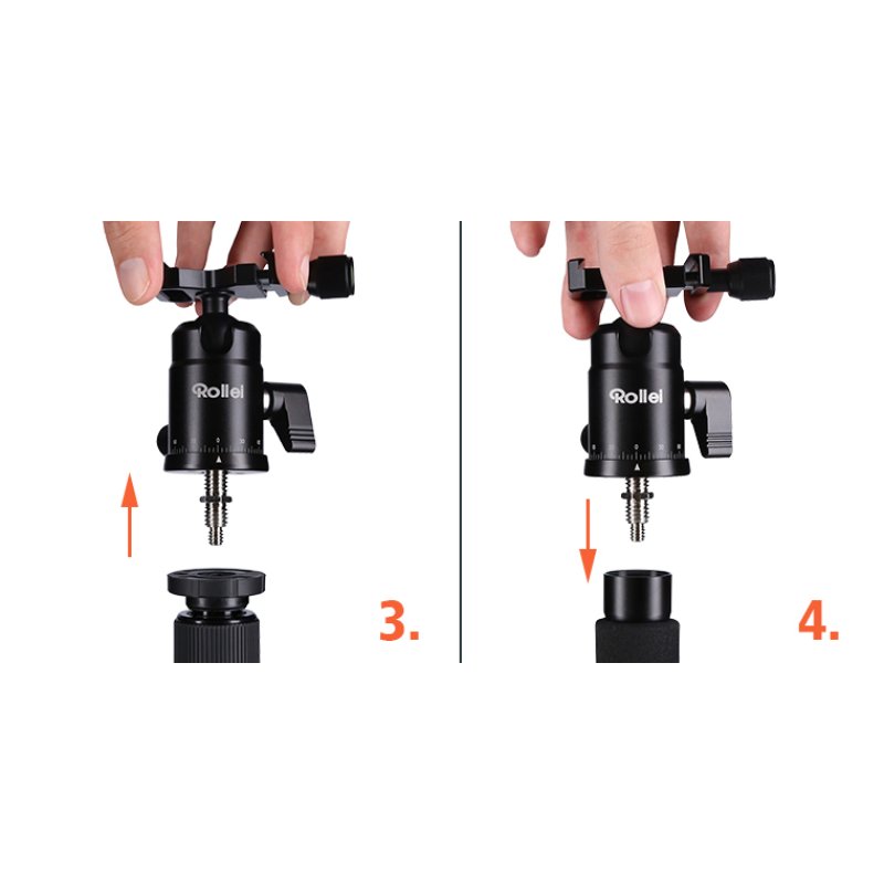 Rollei Compact Traveler No. 1 Carbon tripod Digital/film cameras 3 leg(s) Black, Orange