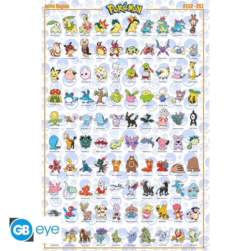 Johto English Poster - 91.5 x 61 cm