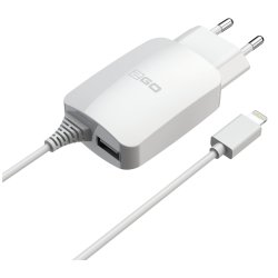 2GO Ladegerät 12W Lightning 1x USB, Kabel 1,4m, weiß