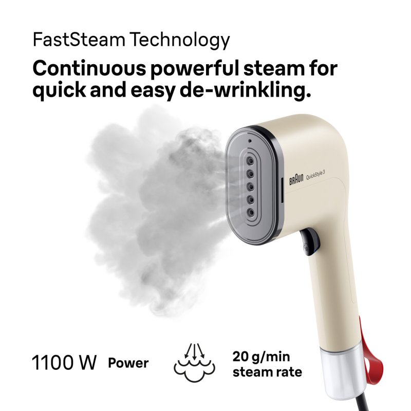 Braun GS 3012 Défroisseur vapeur portatif 0,07 L 1100 W Beige