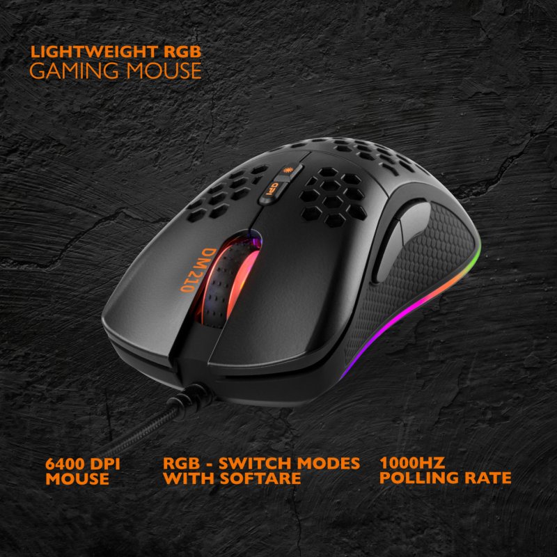 Deltaco Gaming GAM-108 mouse Right-hand USB Type-A Optical 6400 DPI