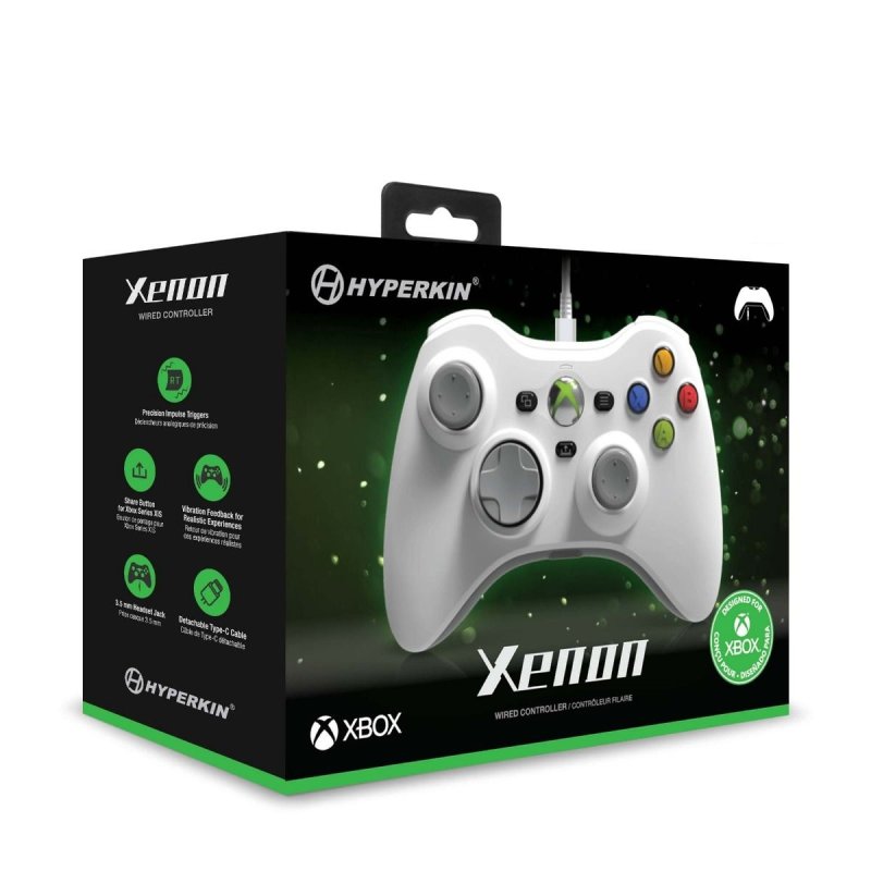Hyperkin M01368 White USB Gamepad Analogue / Digital PC, Xbox One, Xbox One S, Xbox One X, Xbox Series S, Xbox Series X