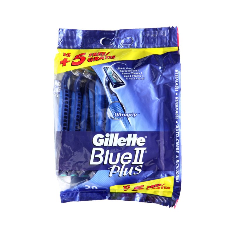 Gillette Blue II Plus Disposable Razor 20 Pieces