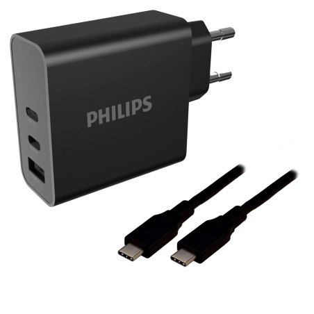 MCL DLP2683B/12CN - Chargeur secteur Philips 65W câble Type C 2m Universal Black AC Fast charging Indoor