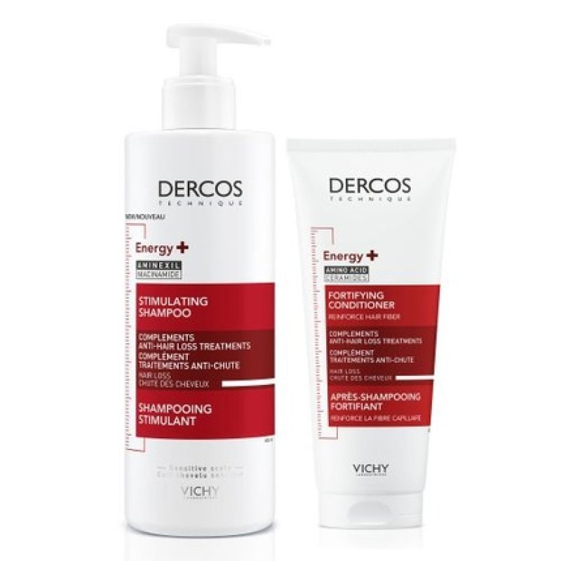 Vichy Dercos Energy Stimulating Shampoo 400 Ml Fortifying Conditioner 200 Ml