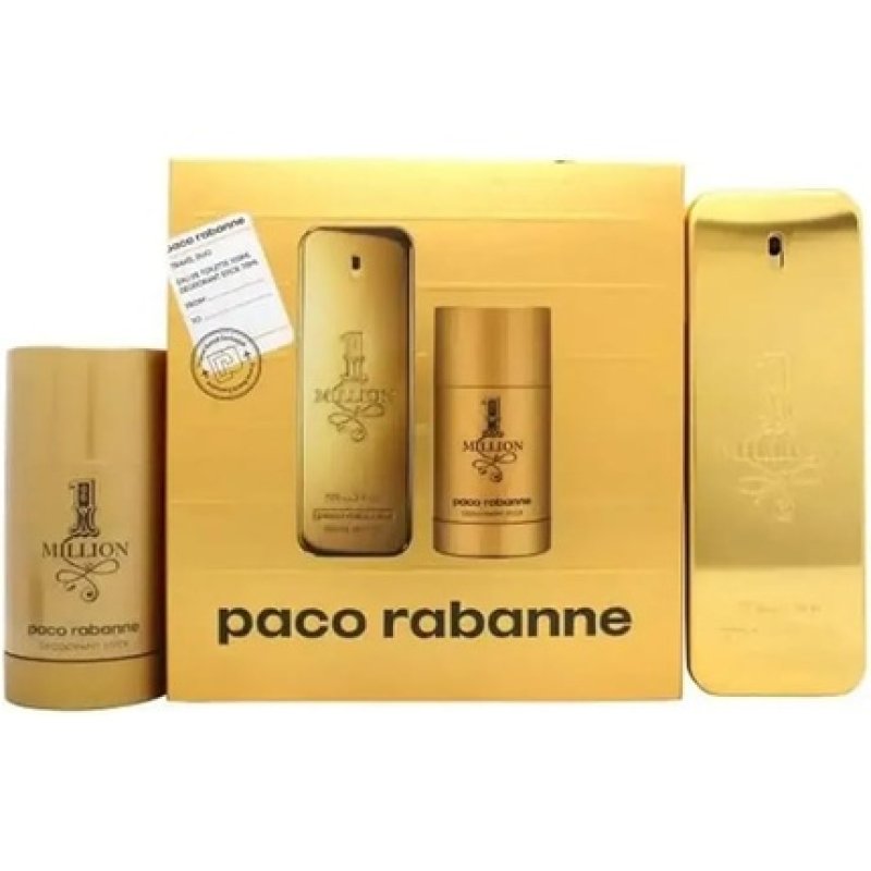 Paco Rabanne 1 Million Gift Set 100ml Eau De Toilette Spray 75ml Deodorant Stick