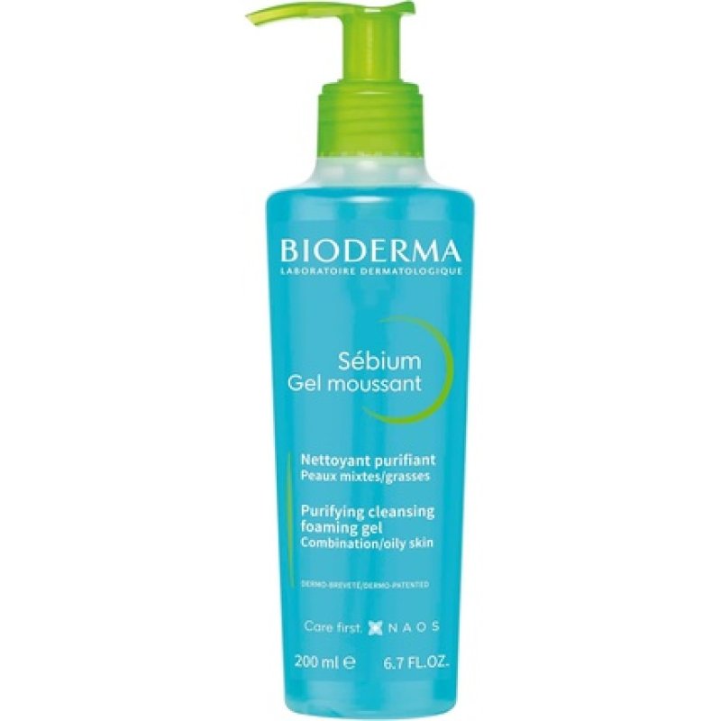 Bioderma Sebium Foaming Gel 200ml Gentle Cleansing Gel For Oily Skin