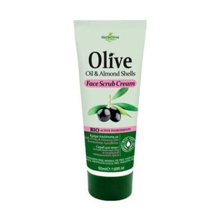 Herbolive Face Scrub Cream with Olive Oil and Almond Shells 75ml
