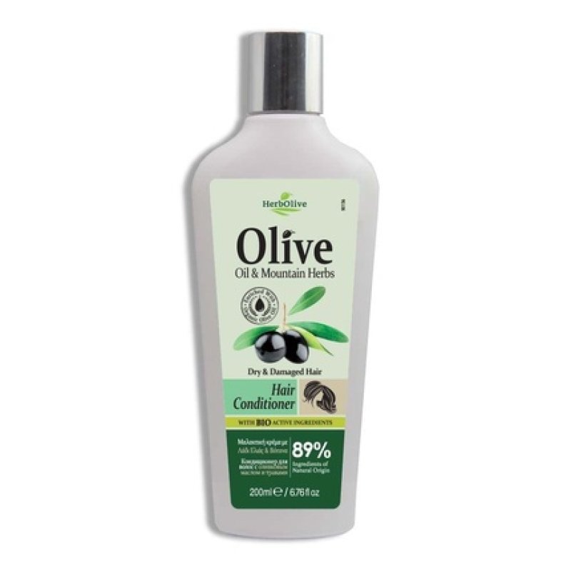 HerbOlive Conditioner with Mountain Herbs for Dry and Damaged Hair 200ml 6.76fl.oz