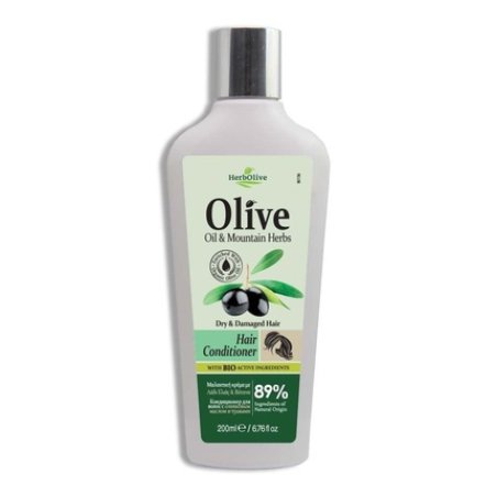HerbOlive Conditioner with Mountain Herbs for Dry and Damaged Hair 200ml 6.76fl.oz