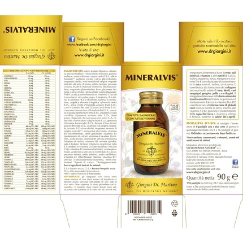 Mineralvis Tablets Multivitamin and Multimineral Supplement 90g