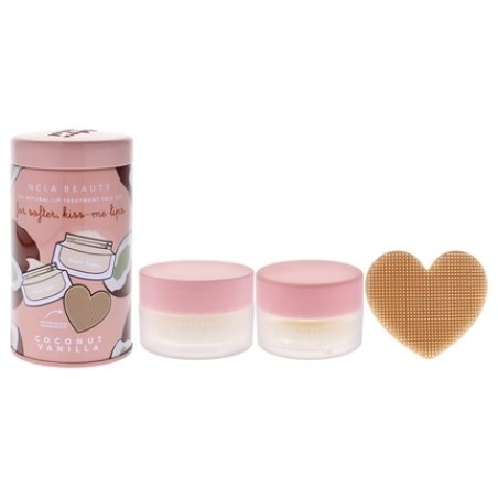 Ncla All Natural Lip Treatment Set Coconut Vanilla 3 Pieces Including 034oz Lip Balm 05oz Lip Scrub And Silicone Lip