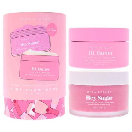 Ncla All Natural Body Scrub And Body Butter Set Pink Champagne 2 Pieces Of 338oz Body Butter And 338oz Body Scrub