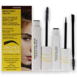 Arches And Halos Brow Hero Tint Kit Auburn 3 Piece Set With 0169oz Clear Brow Gel 0270oz Brow Hero Tint And Dualended