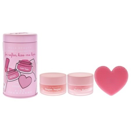 Ncla All Natural Lip Treatment Set Pink Champagne 3 Pieces Including 034oz Lip Balm 05oz Lip Scrub And Silicone Lip