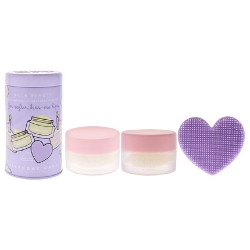 Ncla All Natural Lip Treatment Set Birthday Cake 3 Pieces Including 034oz Lip Balm 05oz Lip Scrub And Silicone Lip