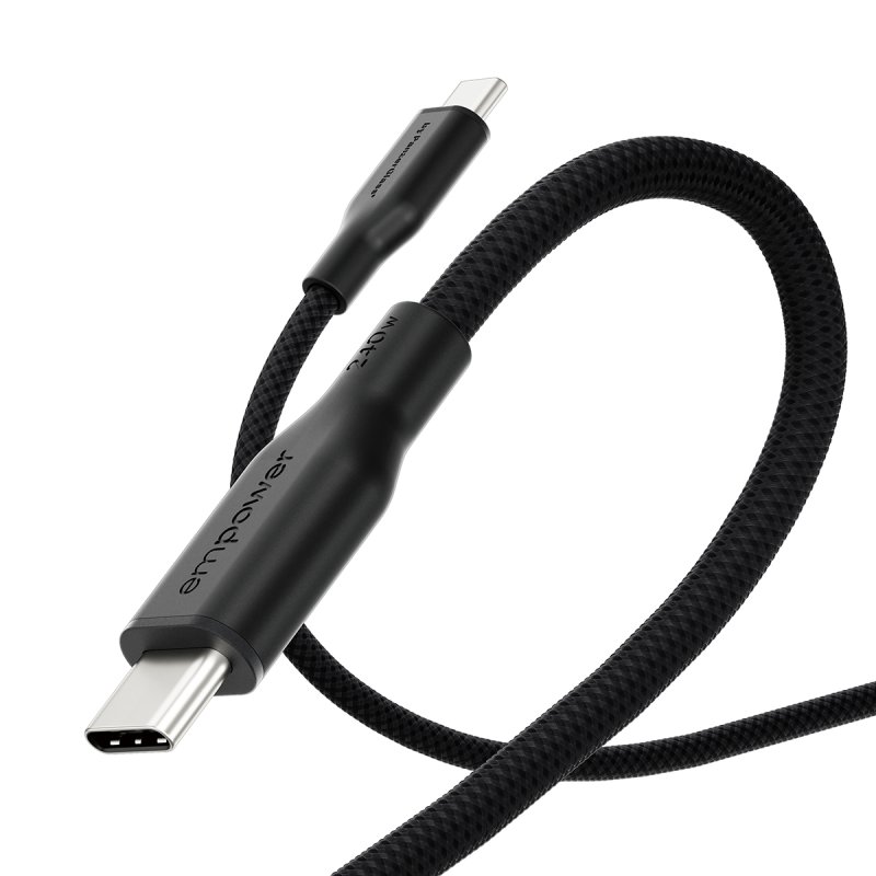 PanzerGlass empower™ by Racing 240W USB-C to USB-C Cable | USB 2.0 | 2M | Space Black câble USB Noir