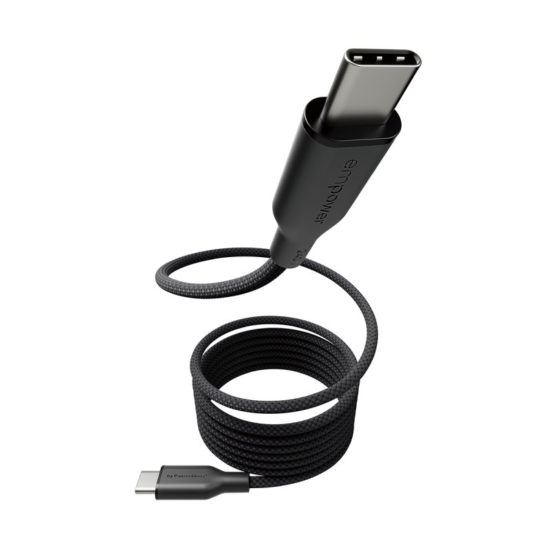 PanzerGlass empower™ by Magnetic 240W USB-C to USB-C Cable | USB 2.0 | 1.5M | Space Black