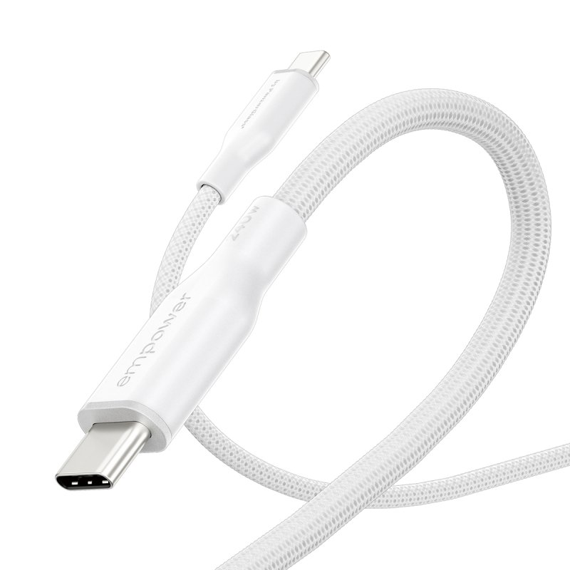 PanzerGlass empower™ by Racing 240W USB-C to USB-C Cable | USB 2.0 | 2M | Silver White câble USB Blanc