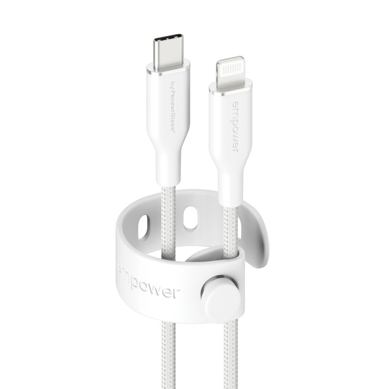 PanzerGlass empower™ by Racing 60W USB-C to Lightning Cable | USB 2.0 | 1.2M | Silver White