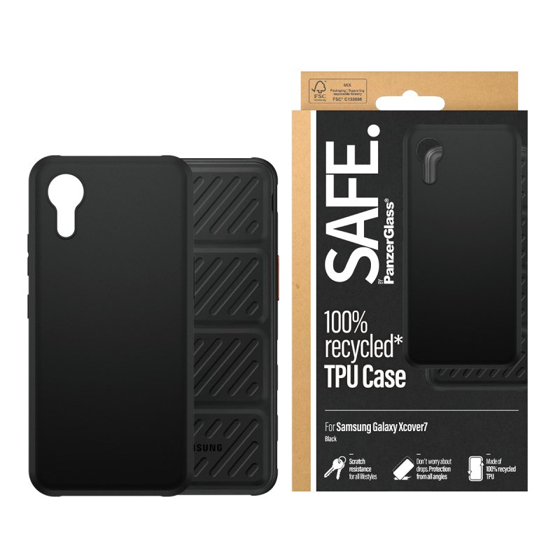 PanzerGlass SAFE. by TPU Case Black Samsung Galaxy Xcover7 coque de protection pour téléphones portables Housse Noir