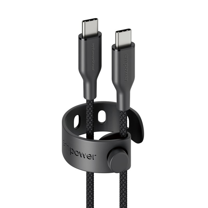 PanzerGlass empower™ by Racing 60W USB-C to USB-C Cable | USB 2.0 | 1.2M | Space Black câble USB Noir