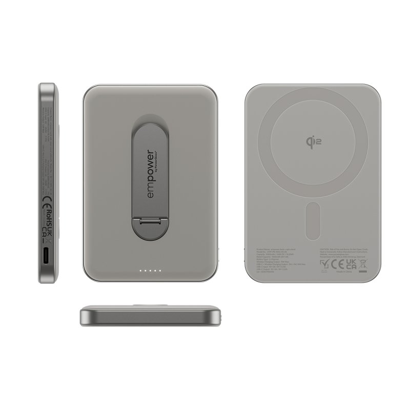 PanzerGlass empower™ by empower™ Bank w. Spin Stand | 5000mAh | Titanium