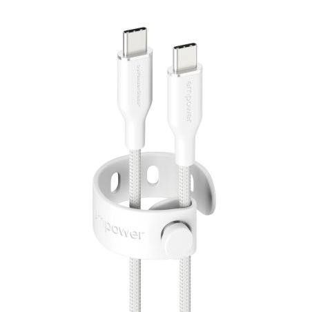 PanzerGlass empower™ by Racing 60W USB-C to USB-C Cable | USB 2.0 | 1.2M | Silver White