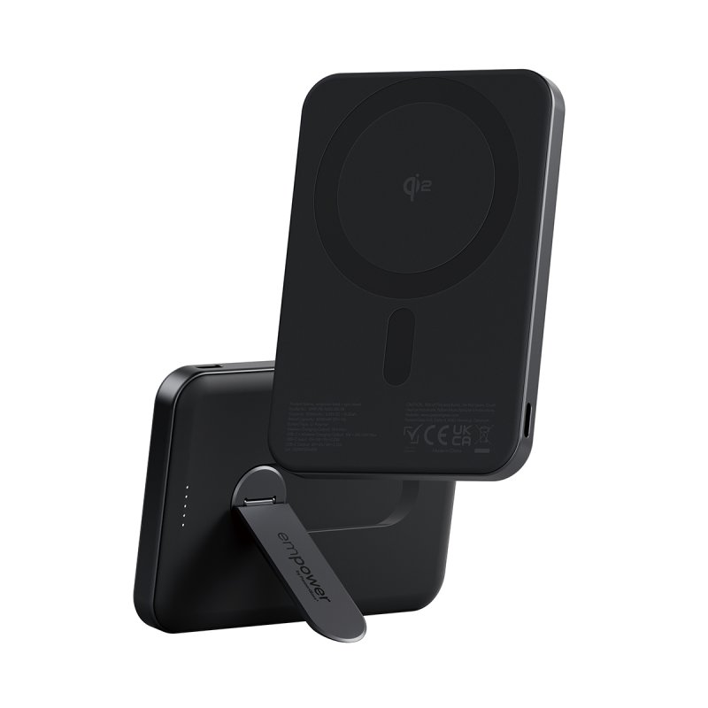 PanzerGlass empower™ by empower™ Bank w. Spin Stand | 5000mAh | Space Black Noir