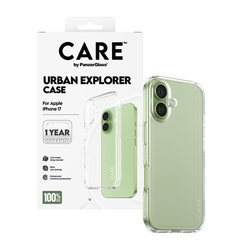PanzerGlass CARE™ by Urban Explorer Case Transparent iPhone 17 coque de protection pour téléphones portables Housse